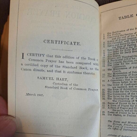 Antique 1907 Episcopal Church The Book of Common Prayer and The Hymnal Miniature - Picture 5 of 16